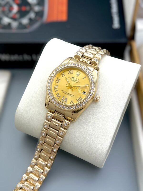 Rolex | Premium Gold Chain Watch, Available in Golden Dial & Silver Dial